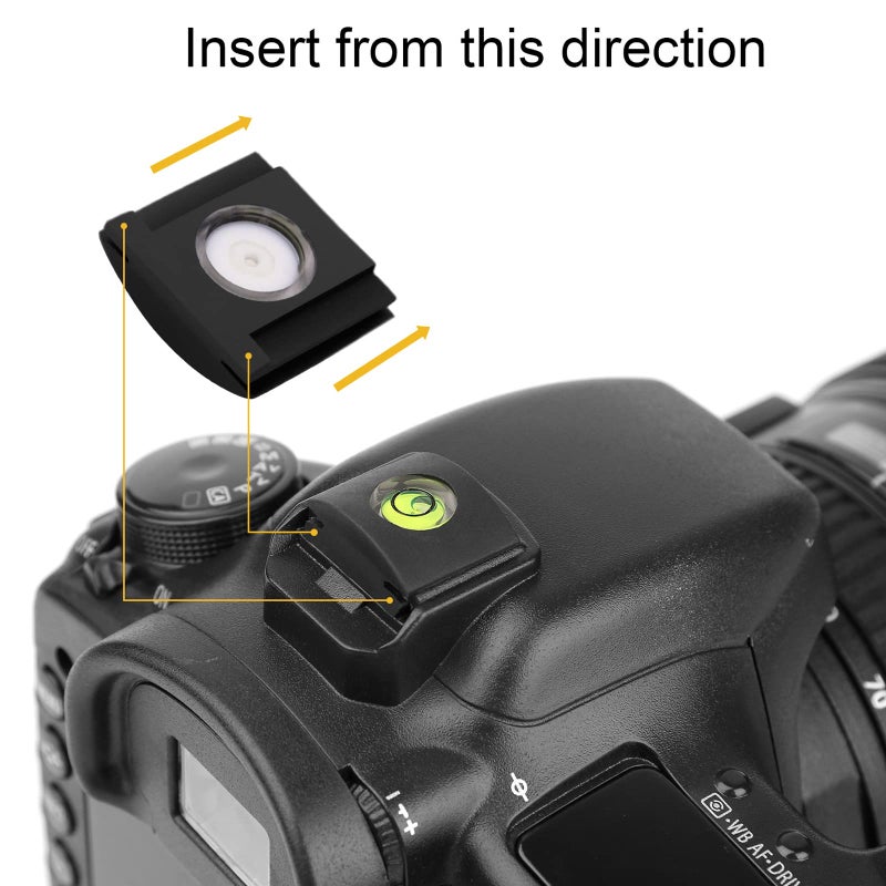 ChromLives 4Pack Camera Hot Shoe Cover Level with Spirit Level Bubble, Universal Fit for DSLR Cameras, Black Rubber, Wall Mount - Image 5